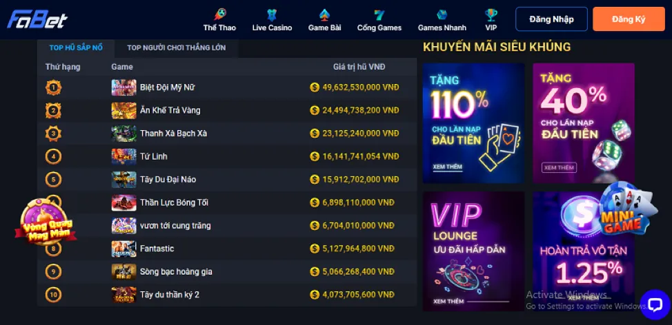 Màn hình chơi game bắn cá acb888